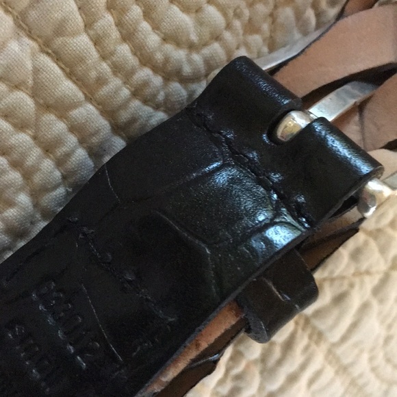 Calvin Klein Woven Black Leather Belt Small 2 4 6 - Picture 5 of 9